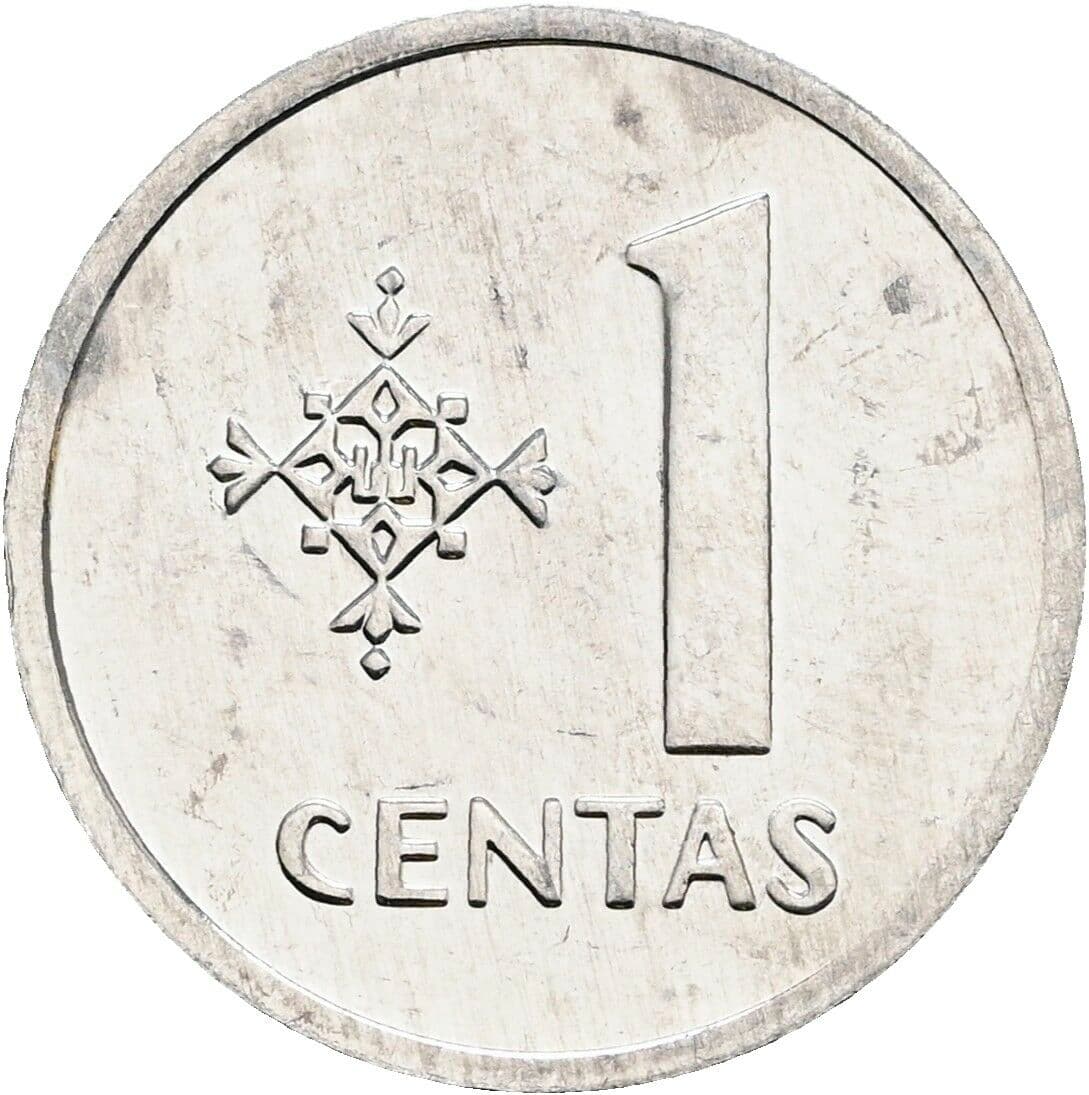1 Centas 1991 – Vorderseite