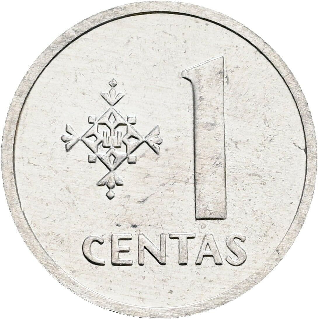 1 Centas 1991 – Vorderseite