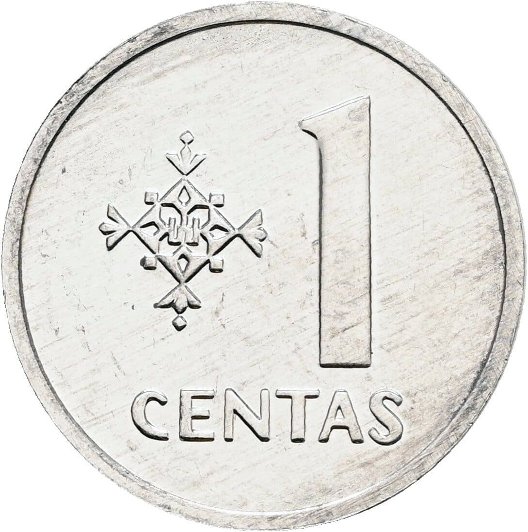1 Centas 1991 – Vorderseite
