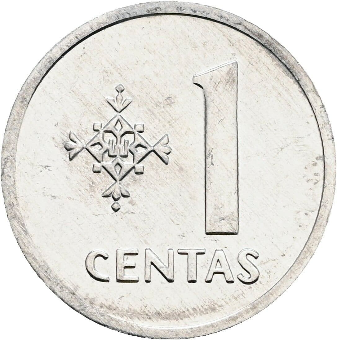 1 Centas 1991 – Vorderseite