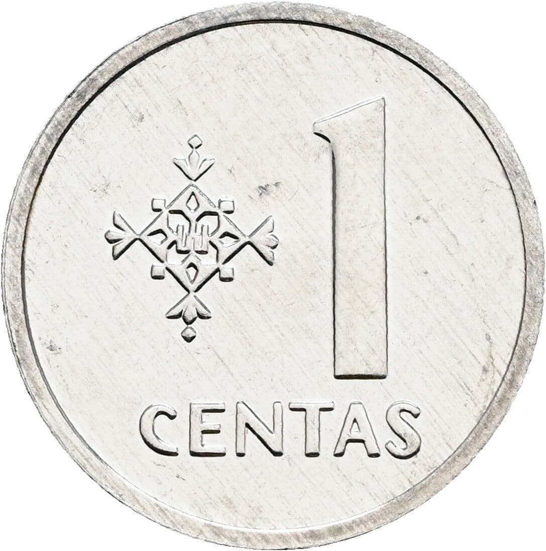 1 Centas 1991 – Vorderseite