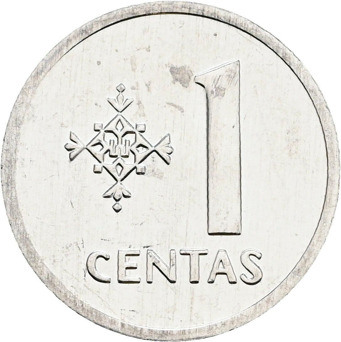 1 Centas 1991 – Vorderseite