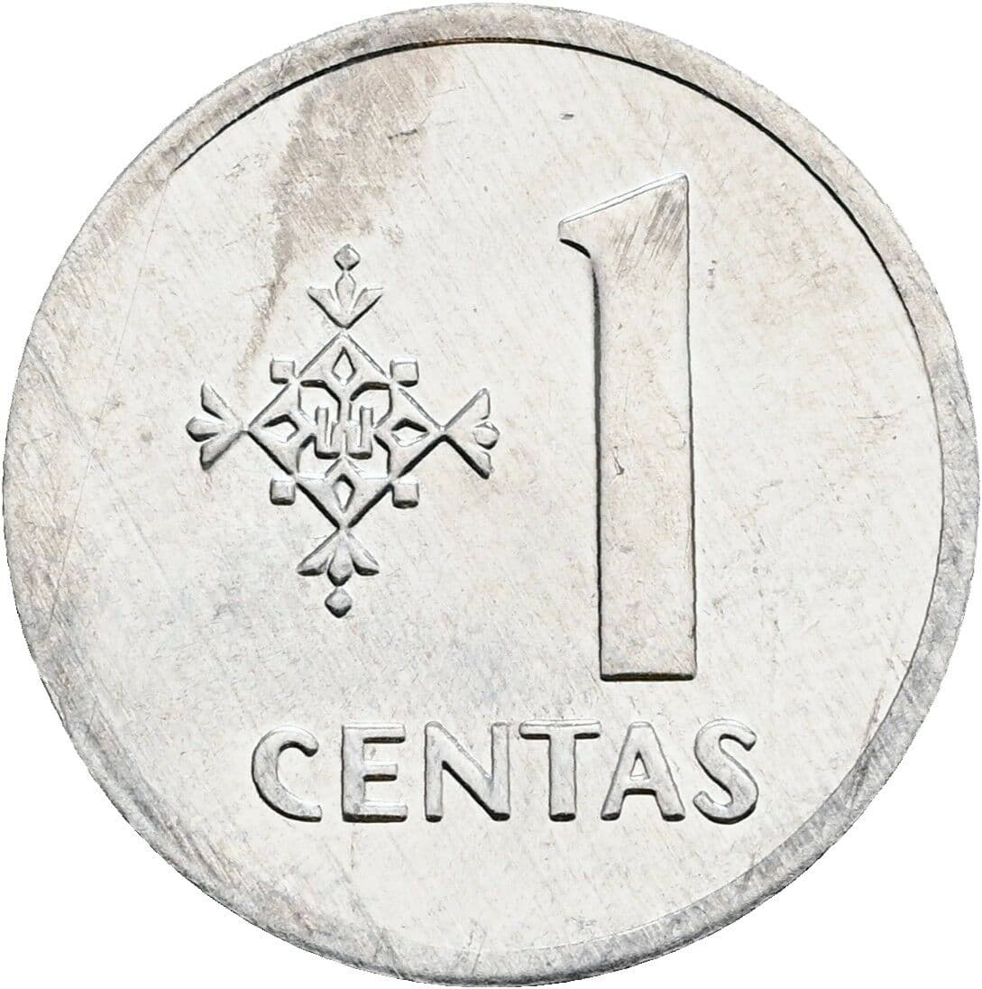1 Centas 1991 – Vorderseite