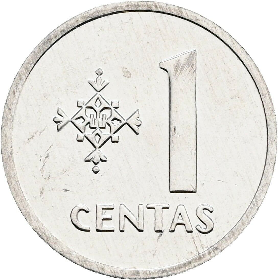 1 Centas 1991 – Vorderseite