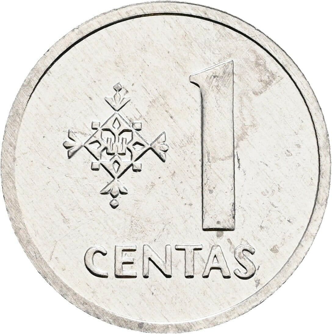 1 Centas 1991 – Vorderseite