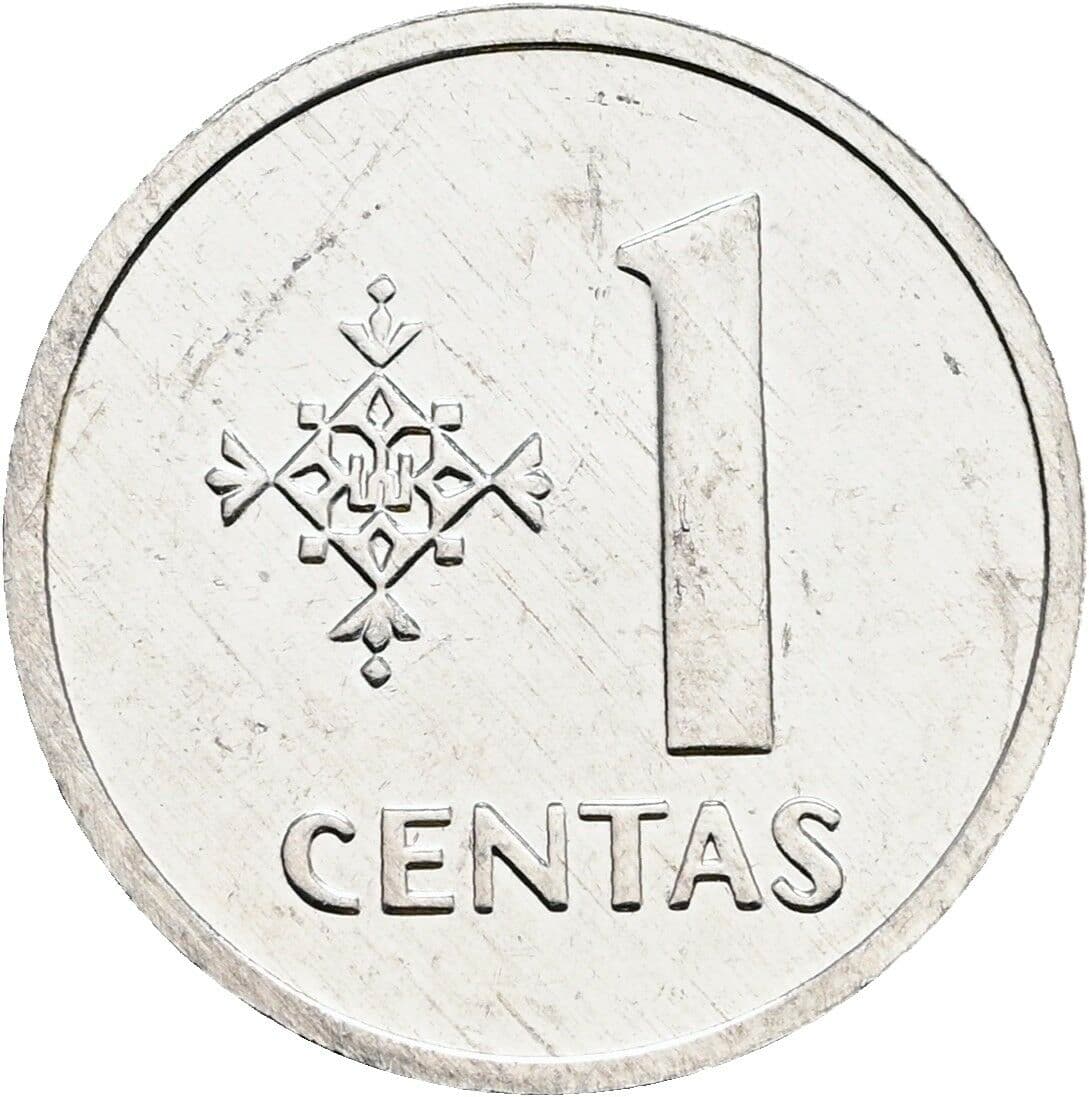 1 Centas 1991 – Vorderseite