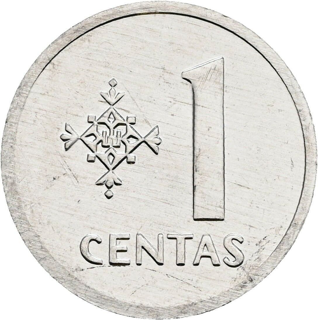 1 Centas 1991 – Vorderseite