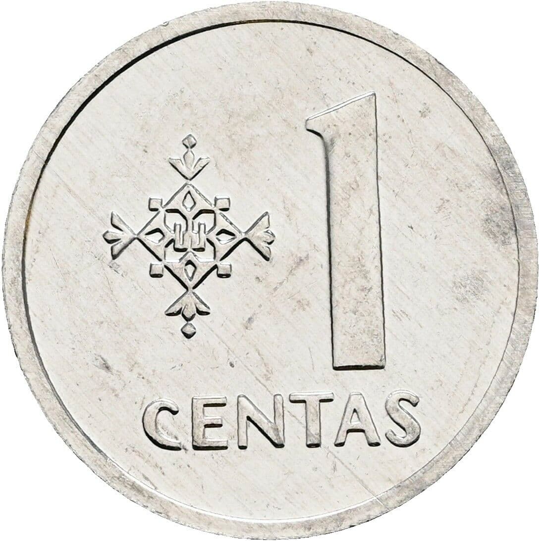 1 Centas 1991 – Vorderseite