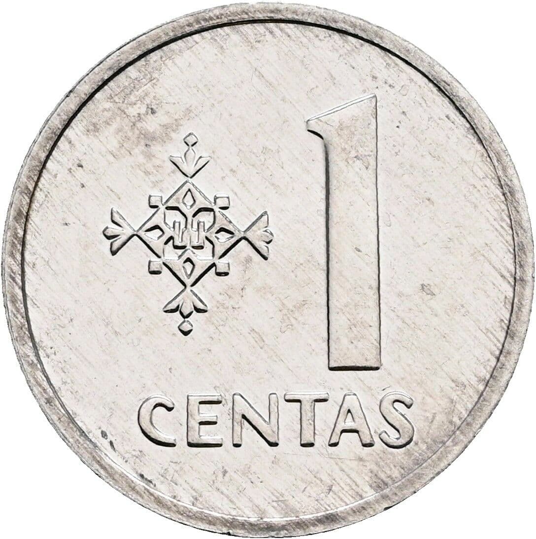 1 Centas 1991 – Vorderseite