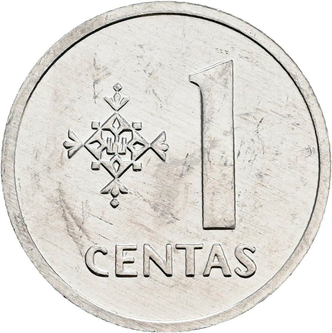 1 Centas 1991 – Vorderseite