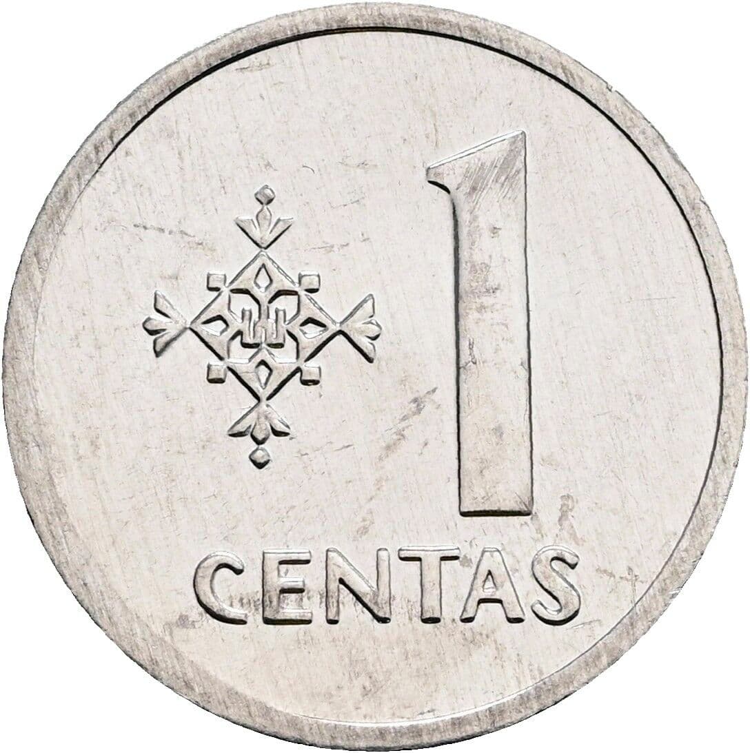 1 Centas 1991 – Vorderseite