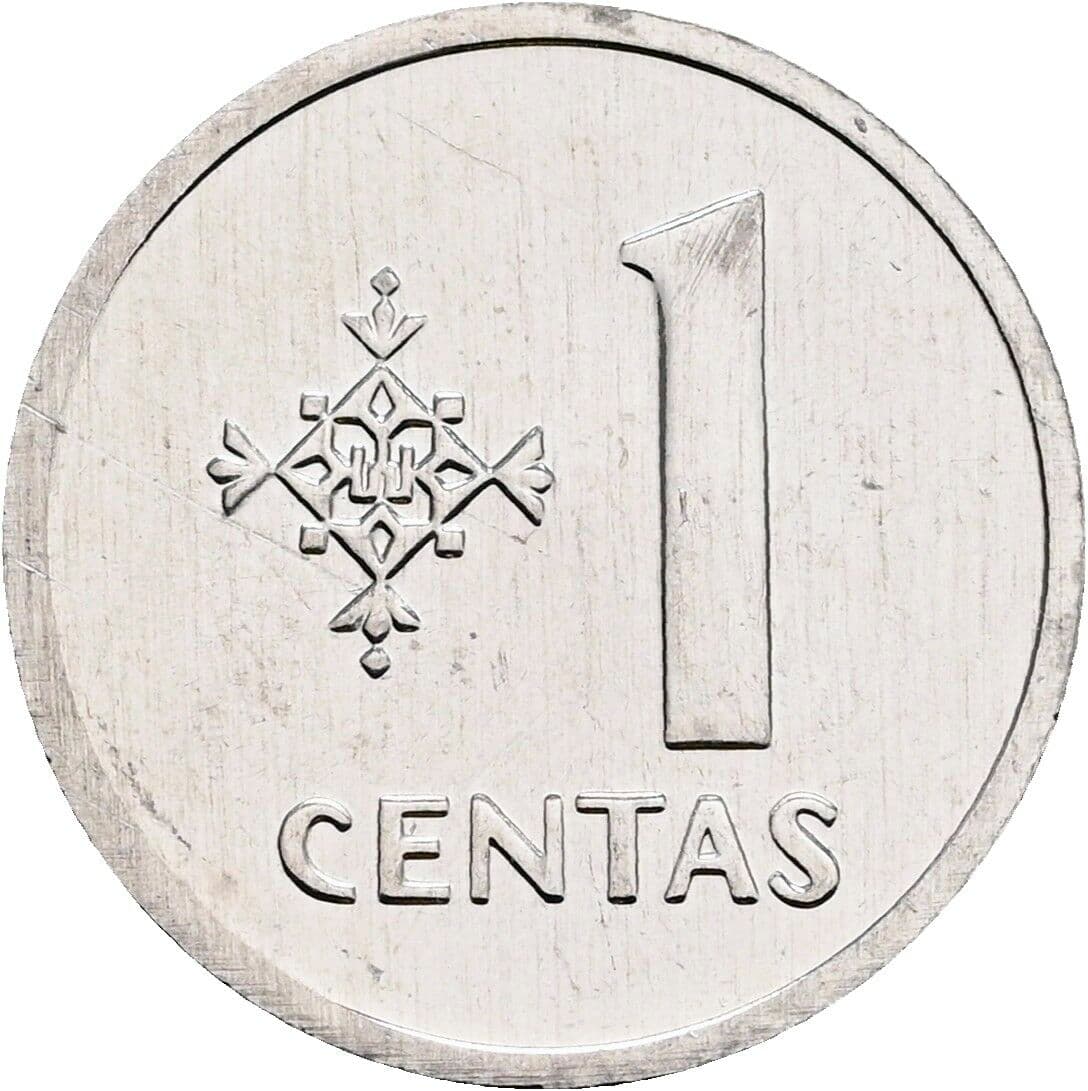 1 Centas 1991 – Vorderseite