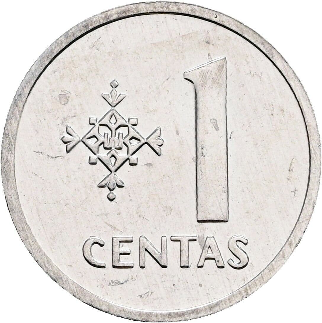 1 Centas 1991 – Vorderseite