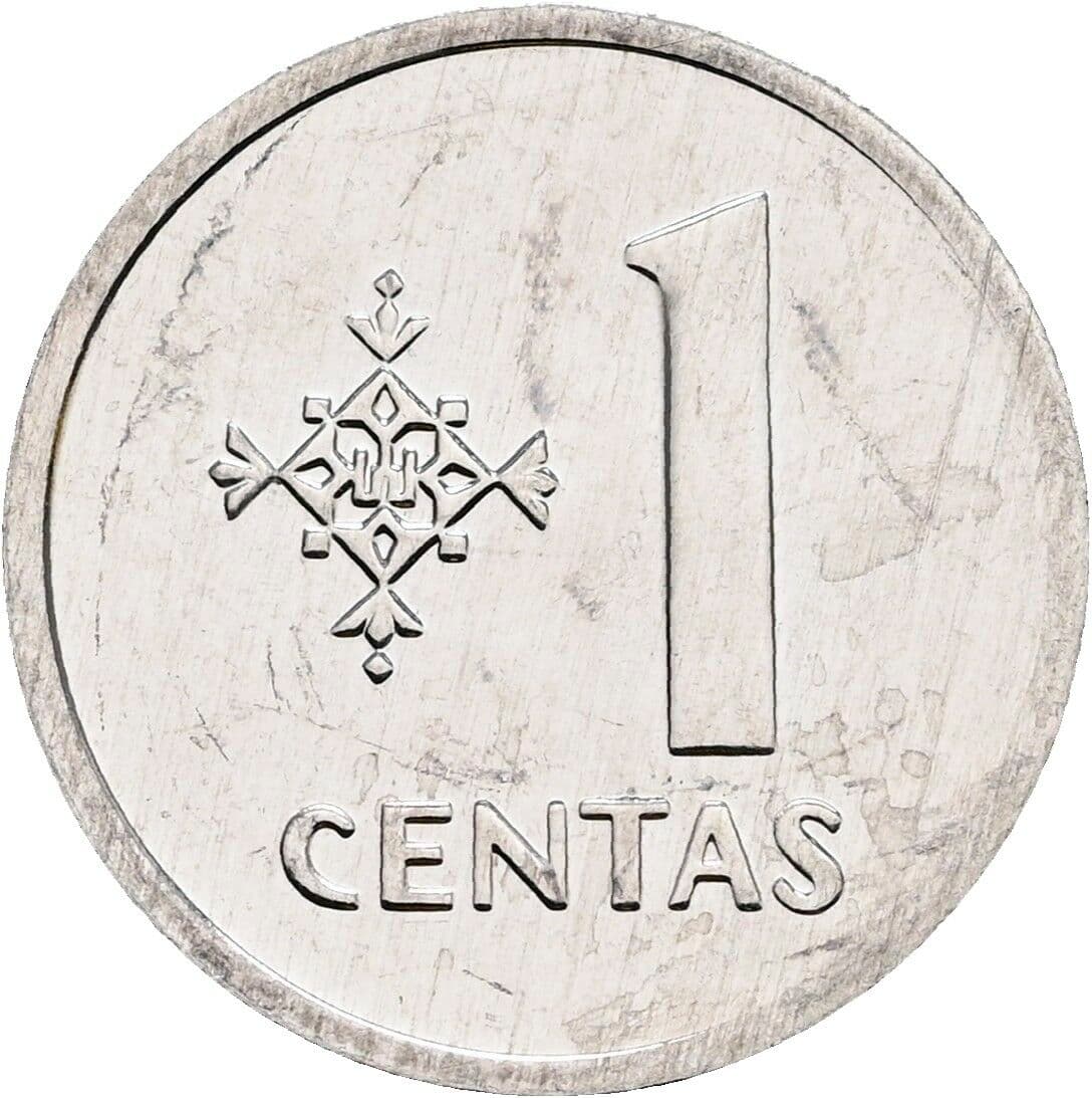 1 Centas 1991 – Vorderseite