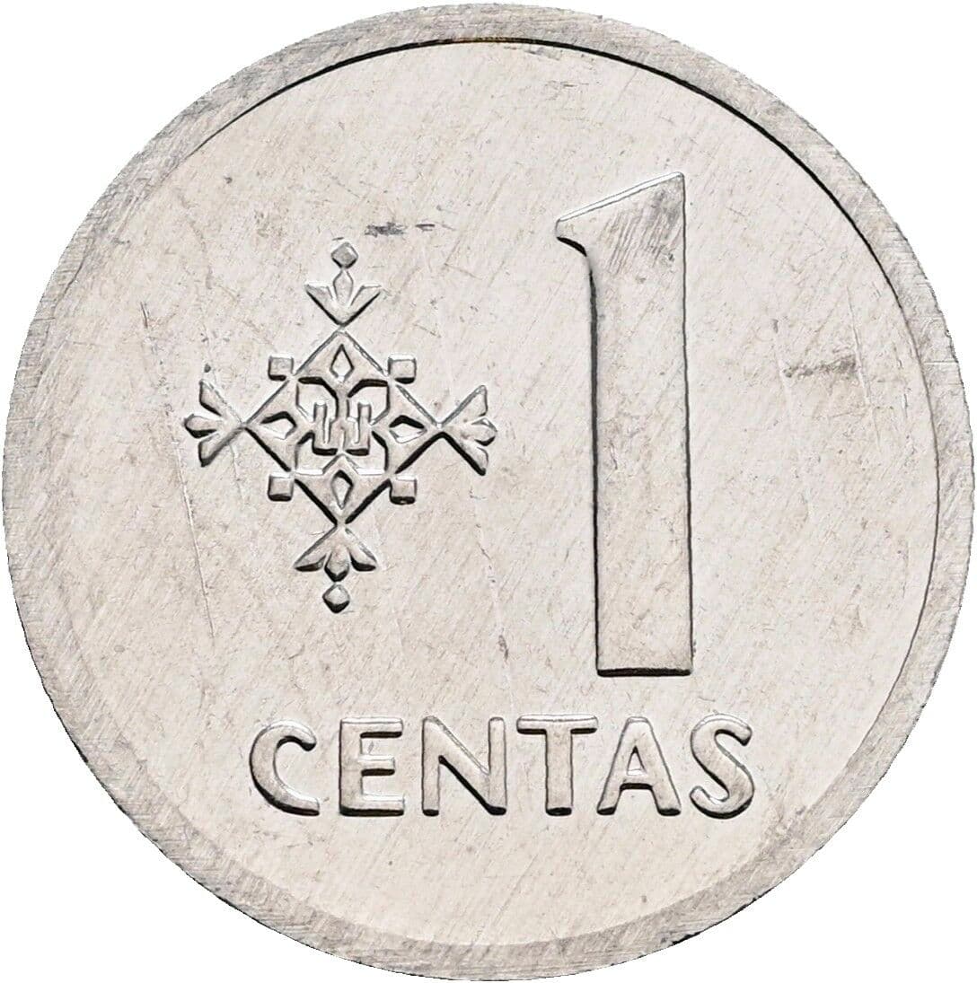 1 Centas 1991 – Vorderseite