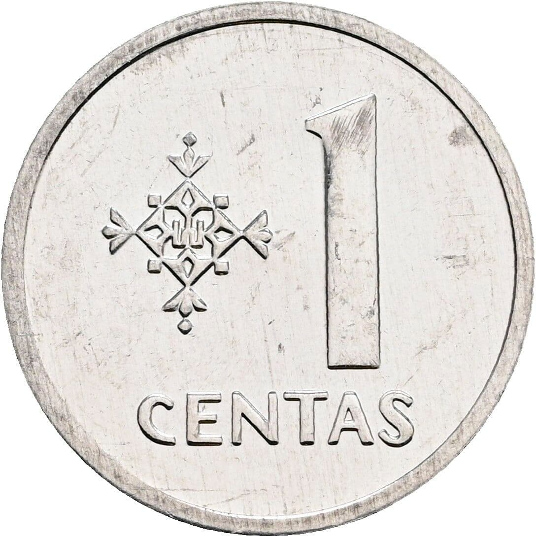 1 Centas 1991 – Vorderseite