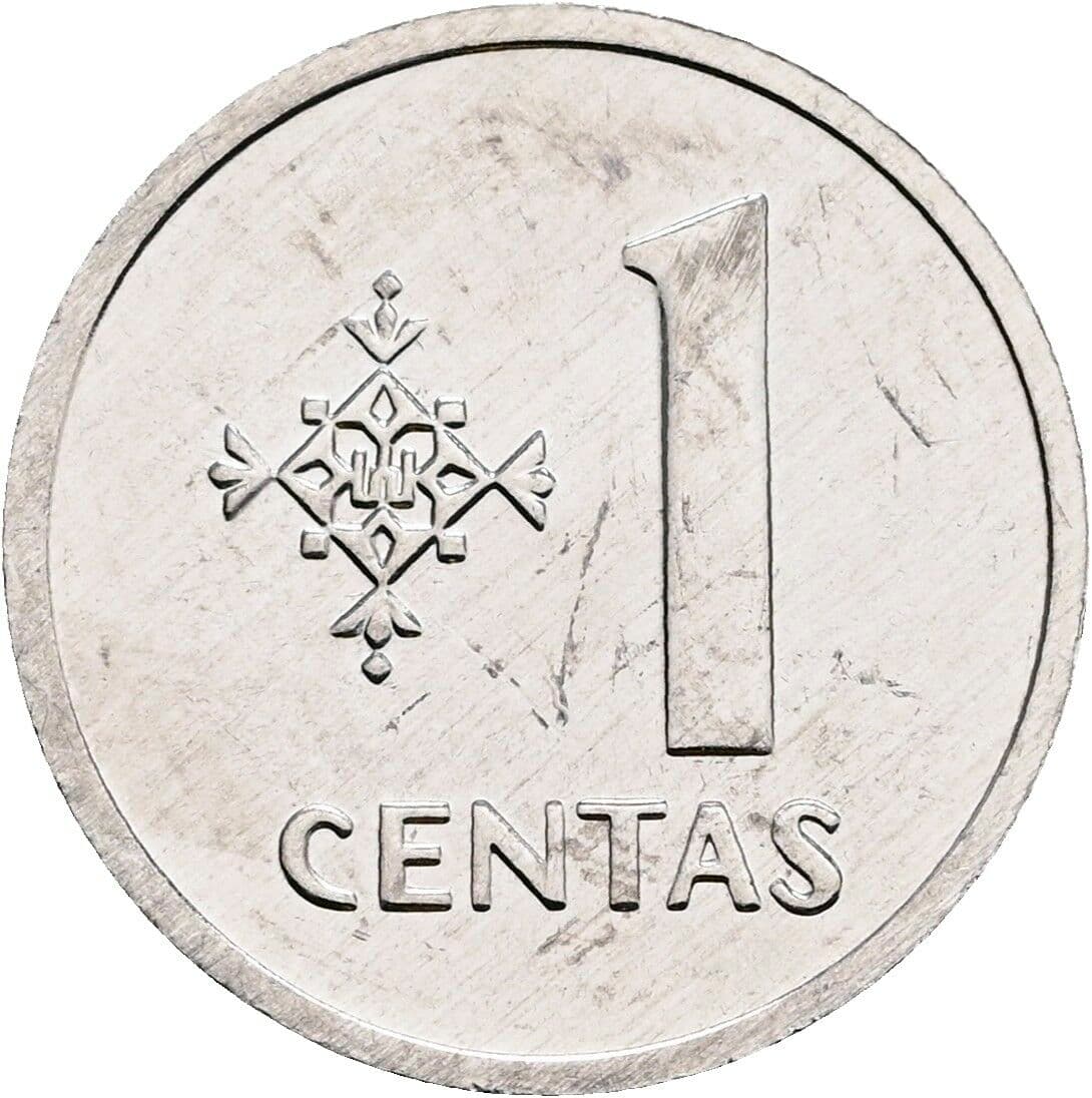 1 Centas 1991 – Vorderseite