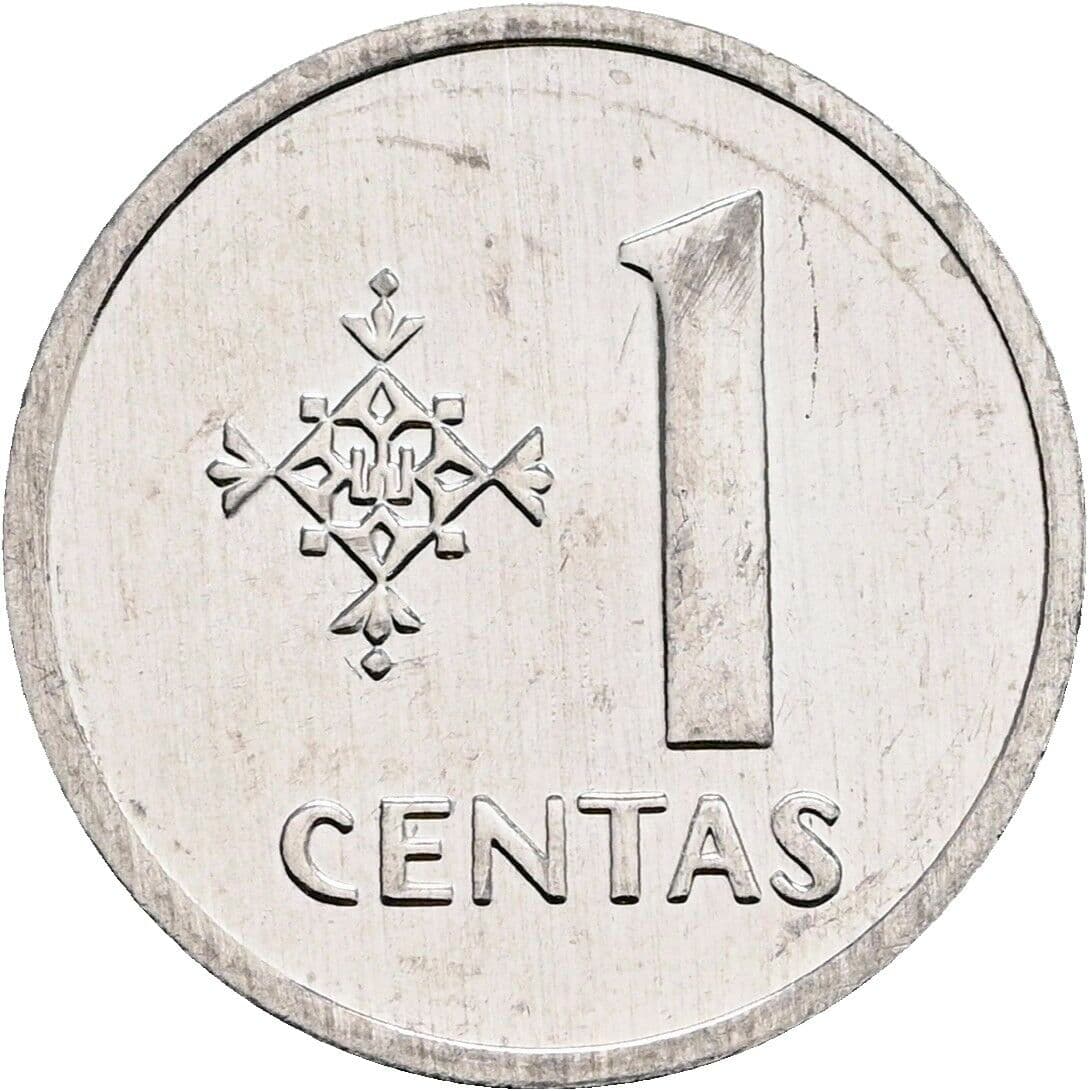 1 Centas 1991 – Vorderseite