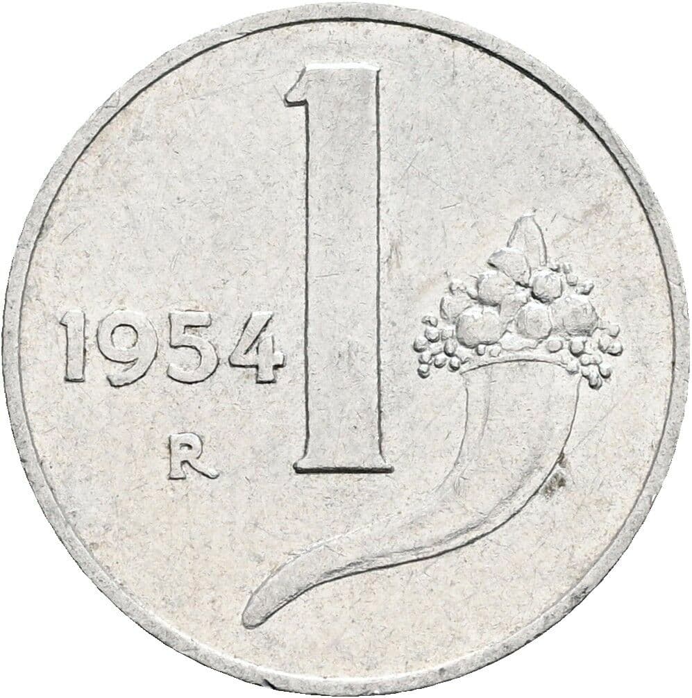 1 Lira 1954 – Vorderseite