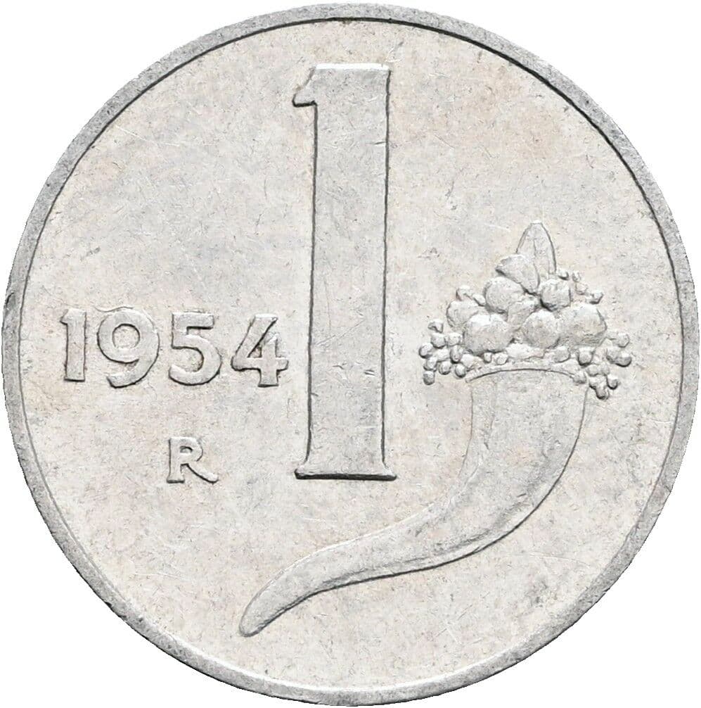 1 Lira 1954 – Vorderseite