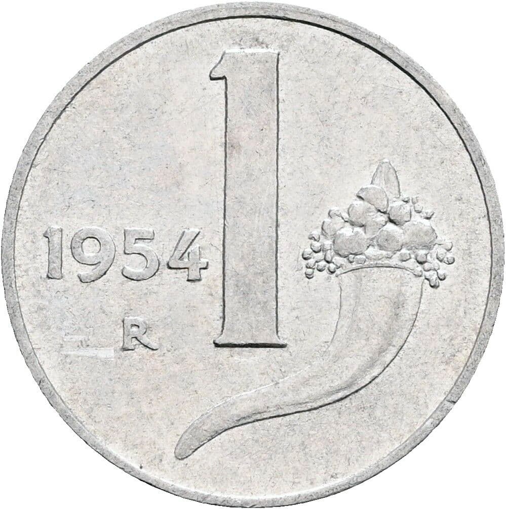 1 Lira 1954 – Vorderseite