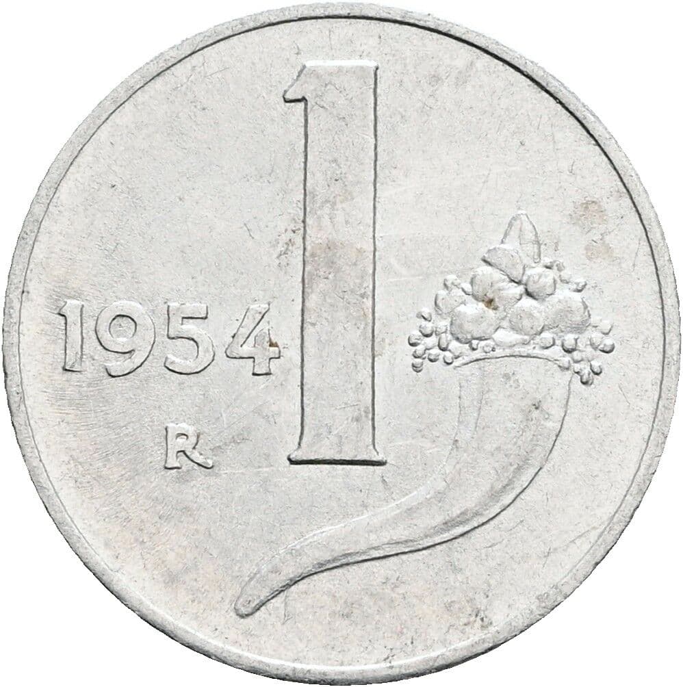 1 Lira 1954 – Vorderseite