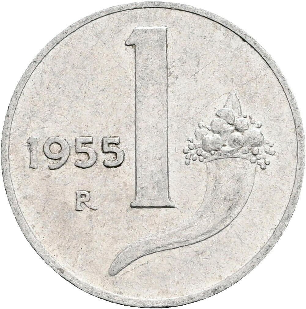 1 Lira 1955 – Vorderseite