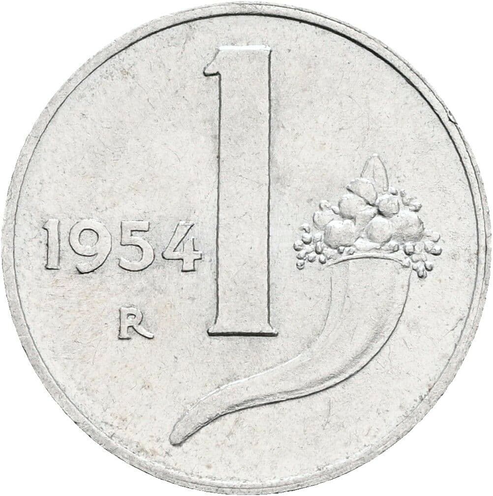 1 Lira 1954 – Vorderseite