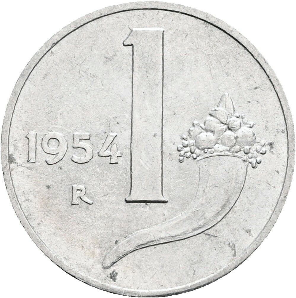 1 Lira 1954 – Vorderseite