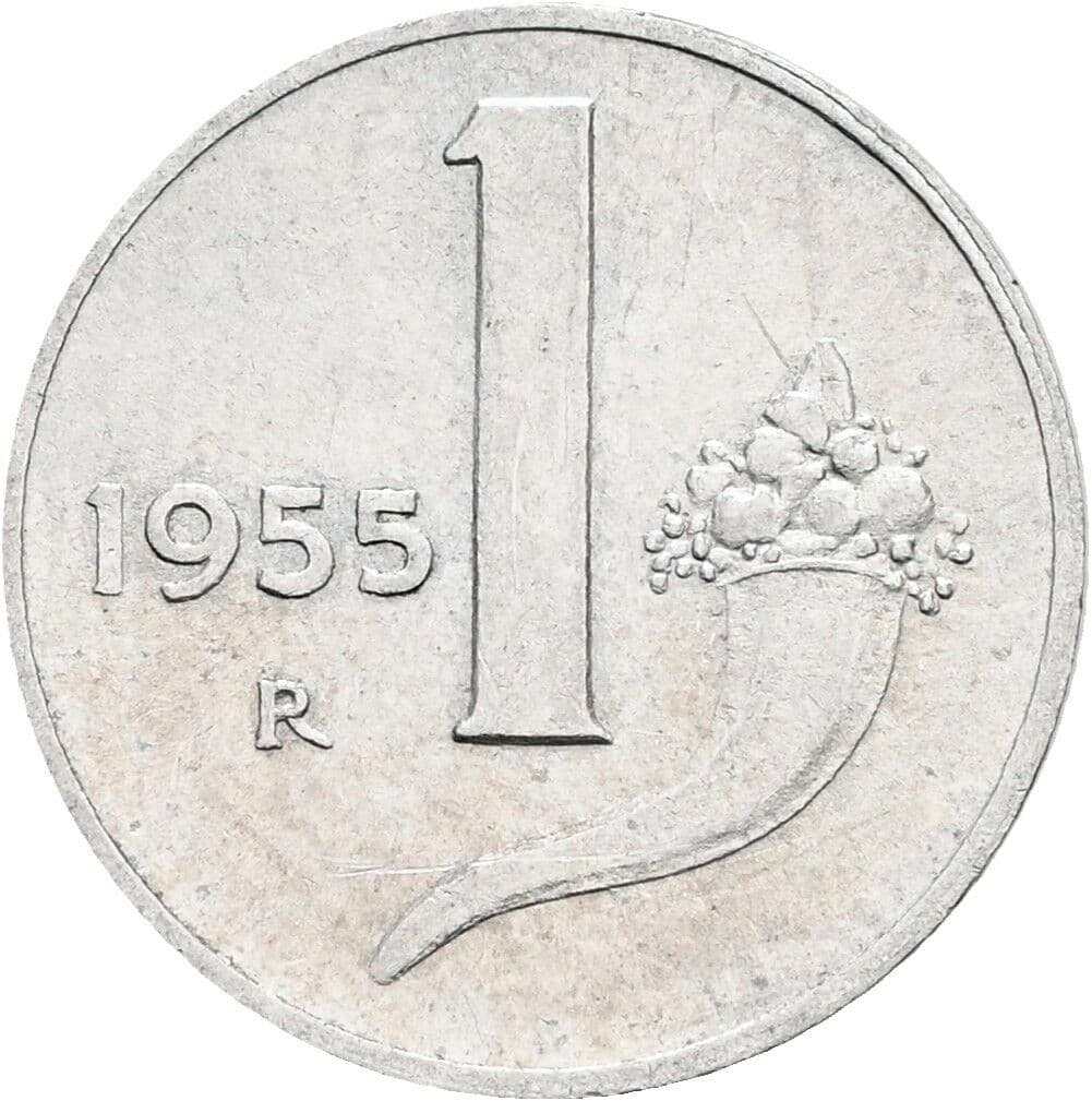 1 Lira 1955 – Vorderseite