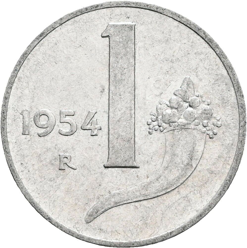 1 Lira 1954 – Vorderseite