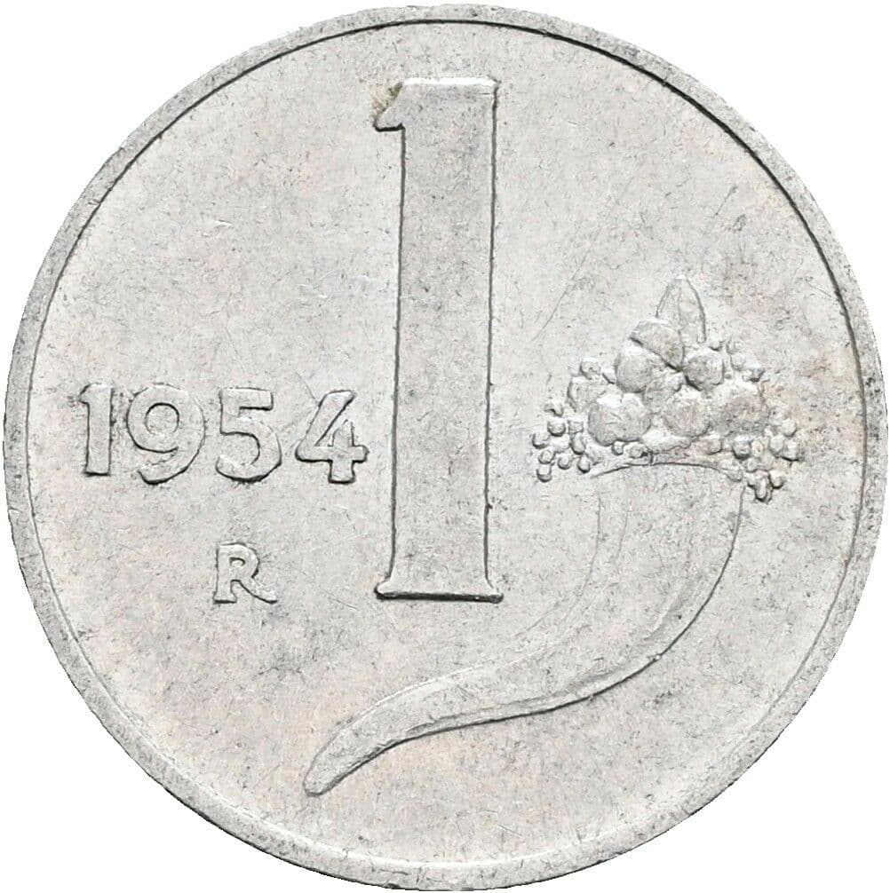 1 Lira 1954 – Vorderseite