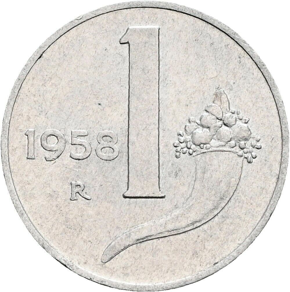 1 Lira 1958 – Vorderseite