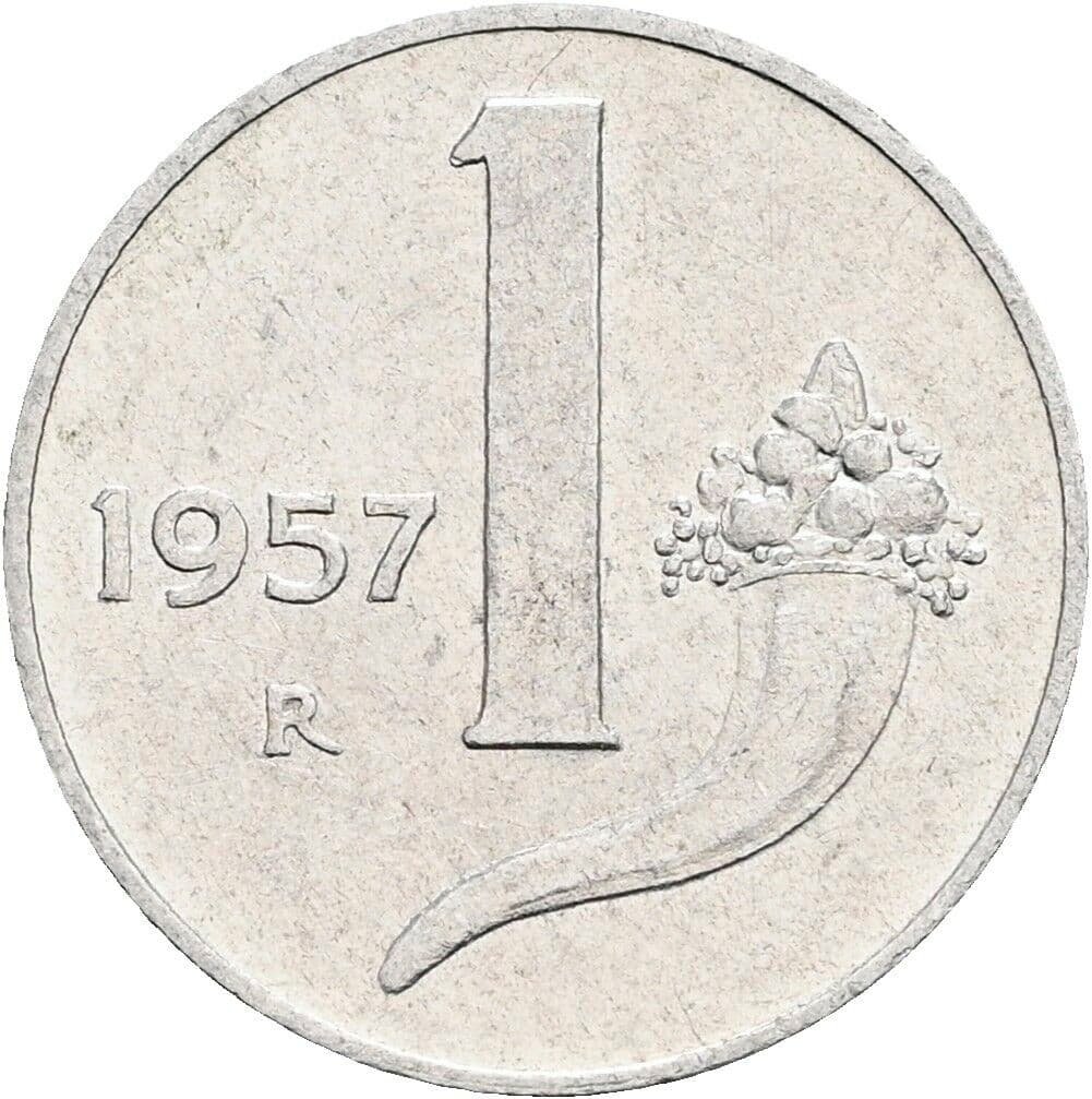 1 Lira 1957 – Vorderseite
