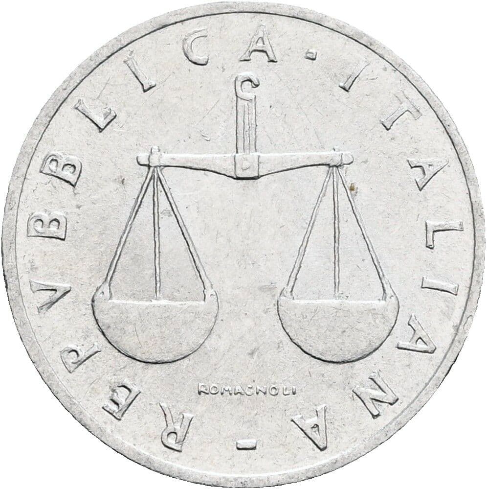 1 Lira 1954 – Rückseite