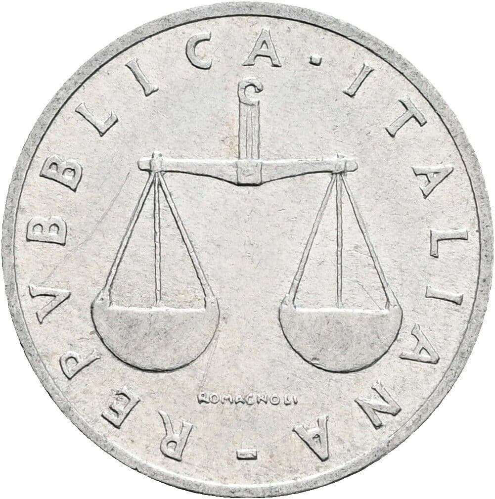 1 Lira 1954 – Rückseite