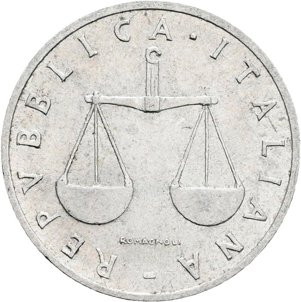 1 Lira 1954 – Rückseite