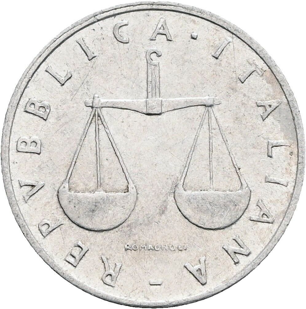 1 Lira 1955 – Rückseite