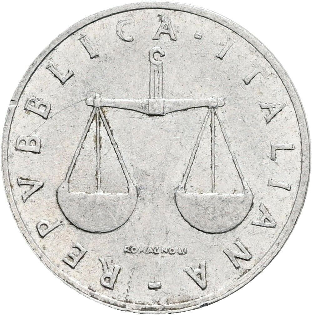 1 Lira 1954 – Rückseite