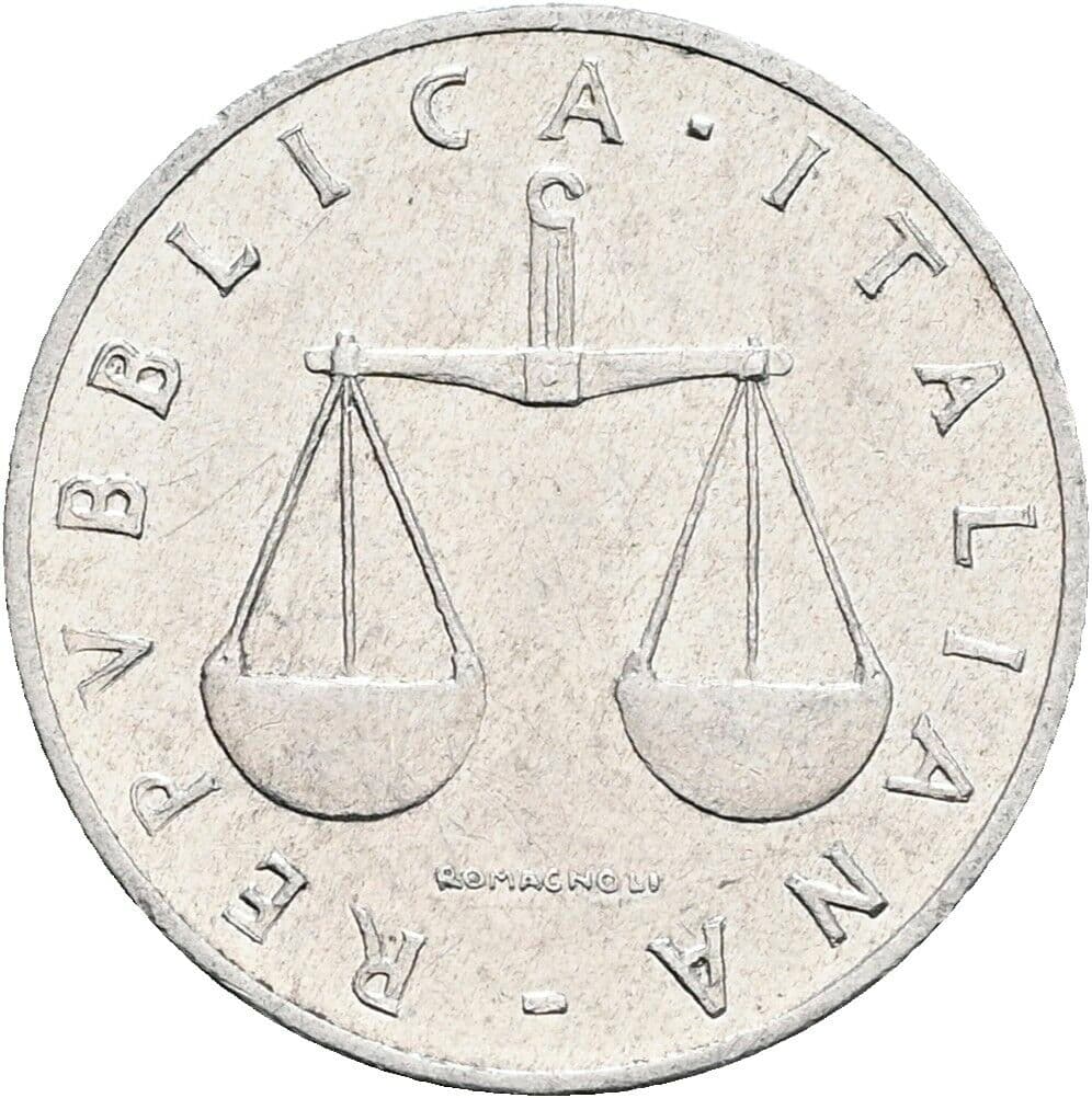 1 Lira 1957 – Rückseite