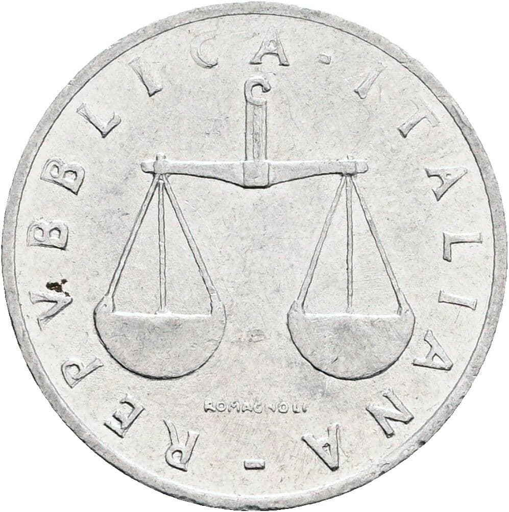 1 Lira 1954 – Rückseite