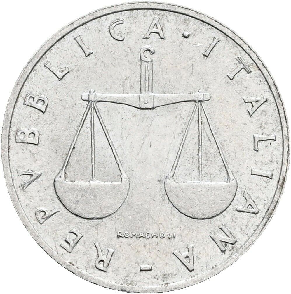 1 Lira 1954 – Rückseite