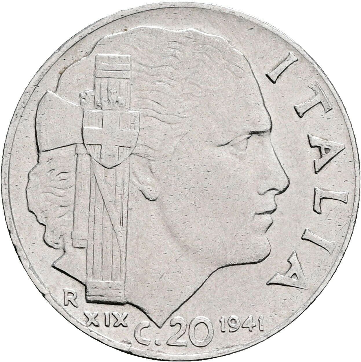 20 Centesimi Vittorio Emanuele III. 1900-1946 1941 – Vorderseite
