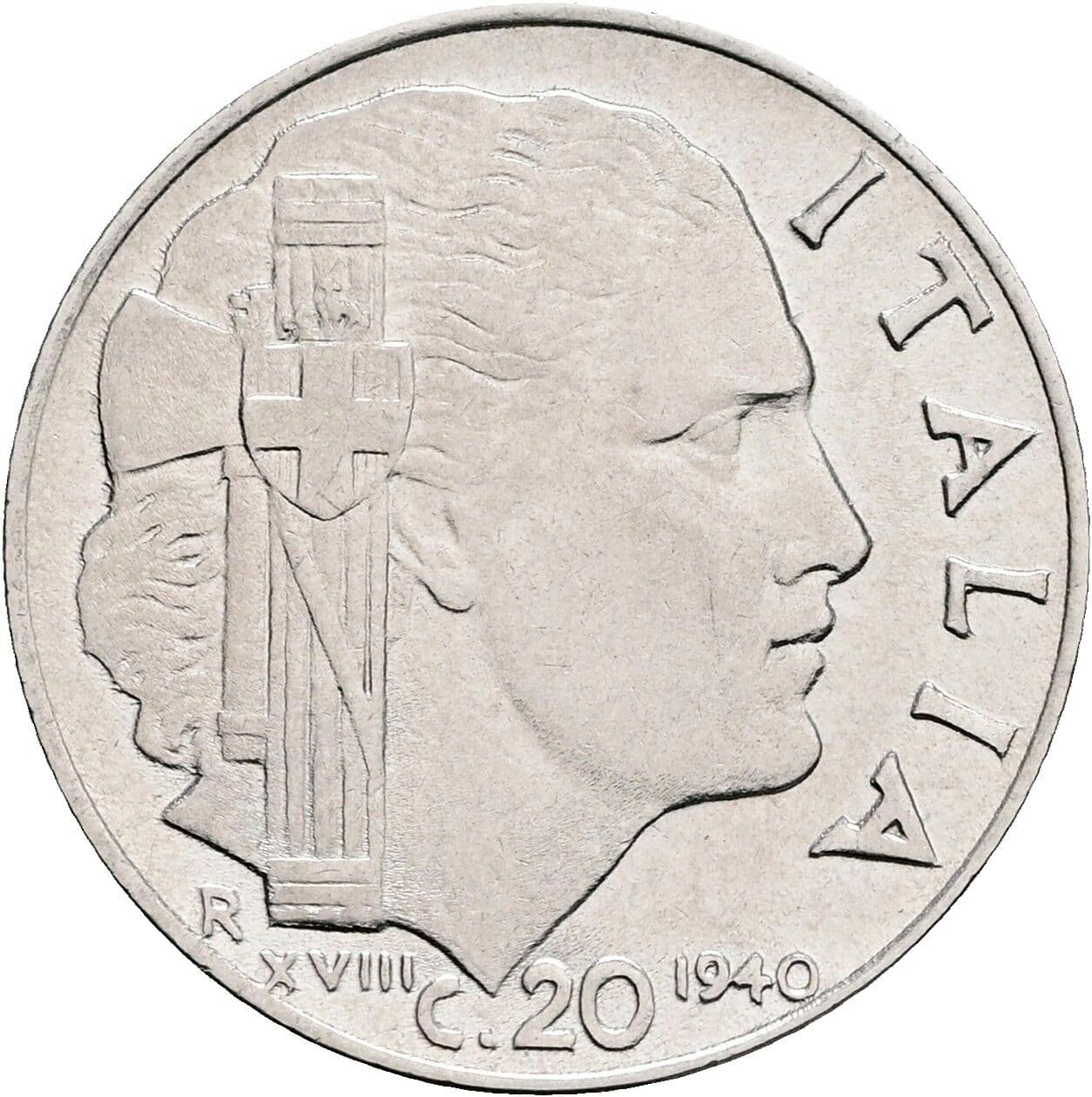 20 Centesimi Vittorio Emanuele III. 1900-1946 1940 – Vorderseite
