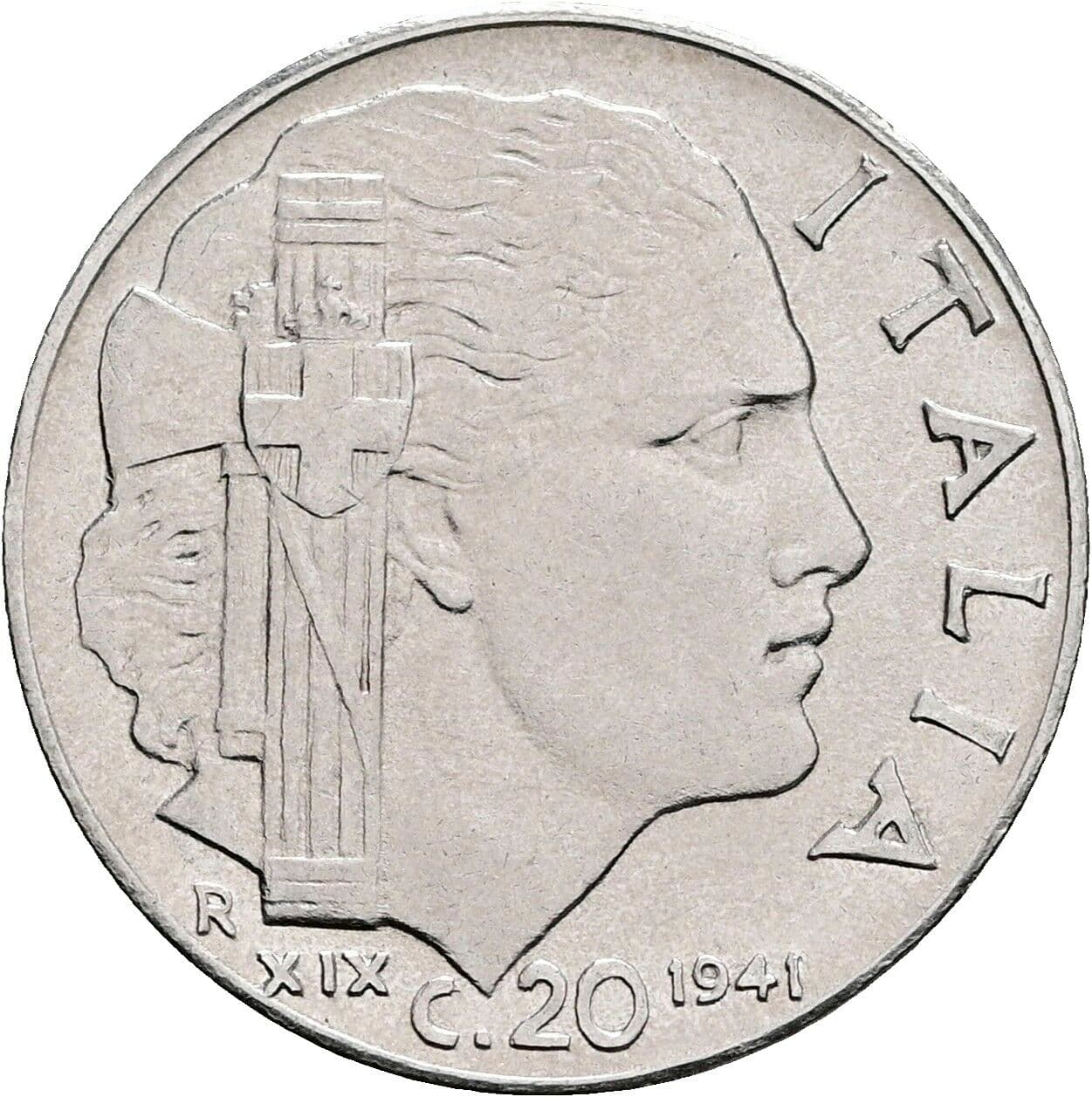 20 Centesimi Vittorio Emanuele III. 1900-1946 1941 – Vorderseite