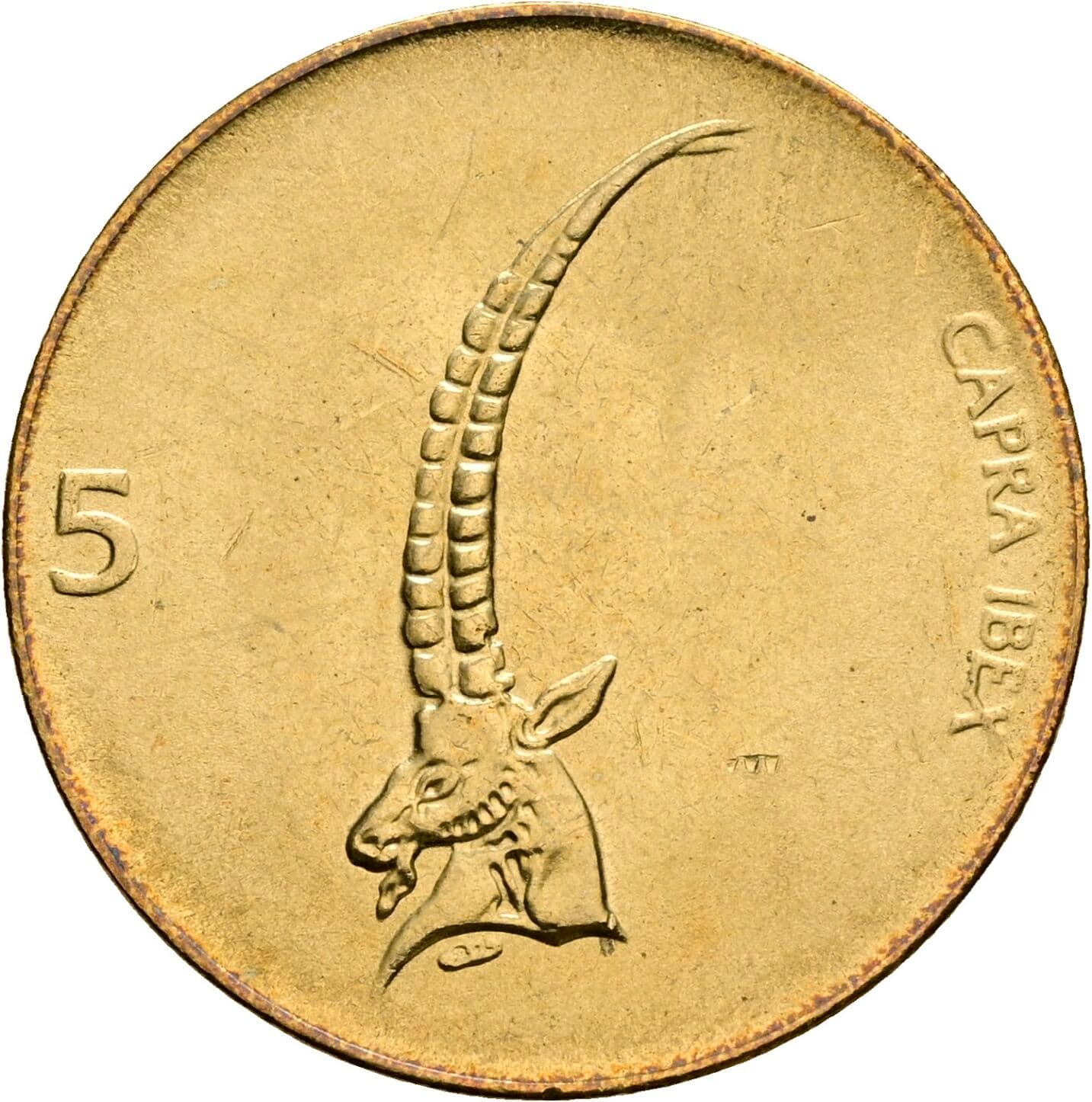 5 Tolarjev 1993 – Rückseite