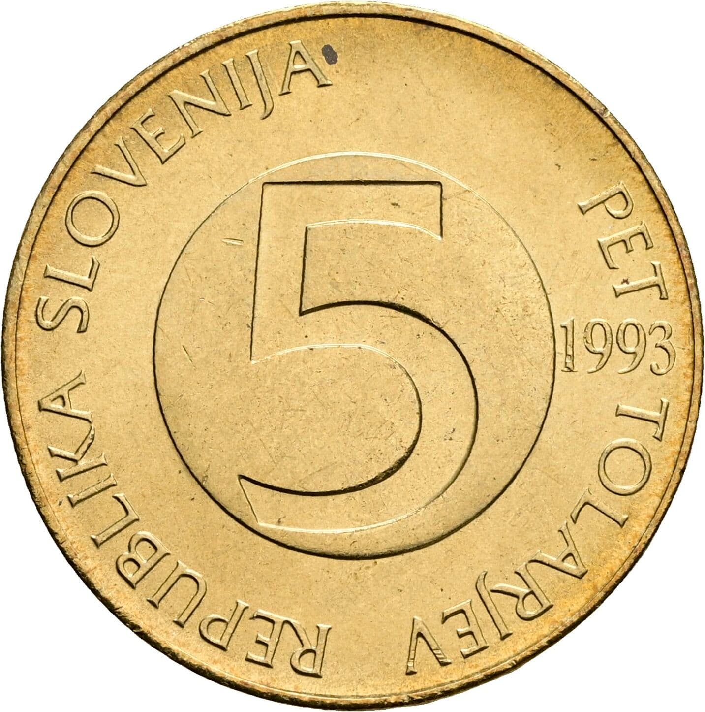 5 Tolarjev 1993 – Vorderseite