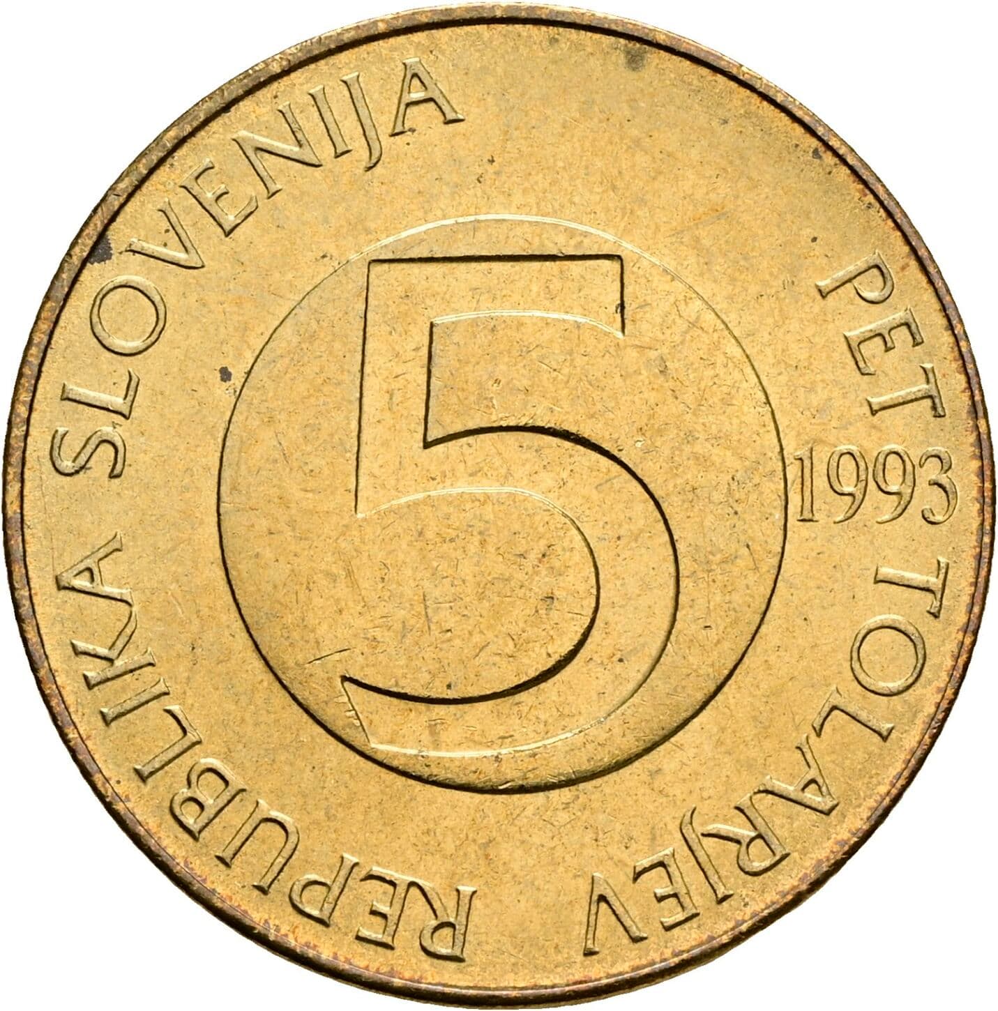 5 Tolarjev 1993 – Vorderseite