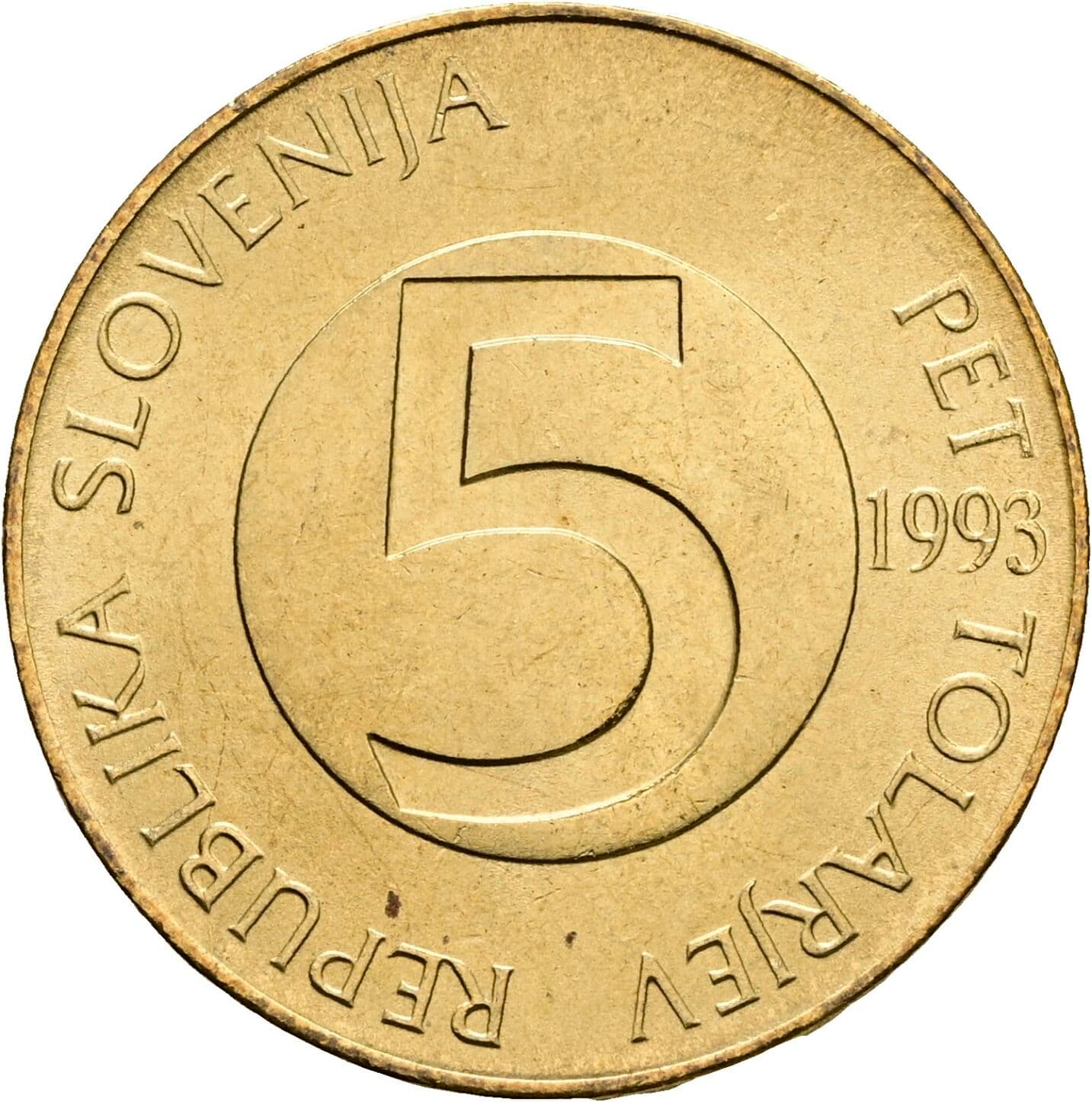 5 Tolarjev 1993 – Vorderseite