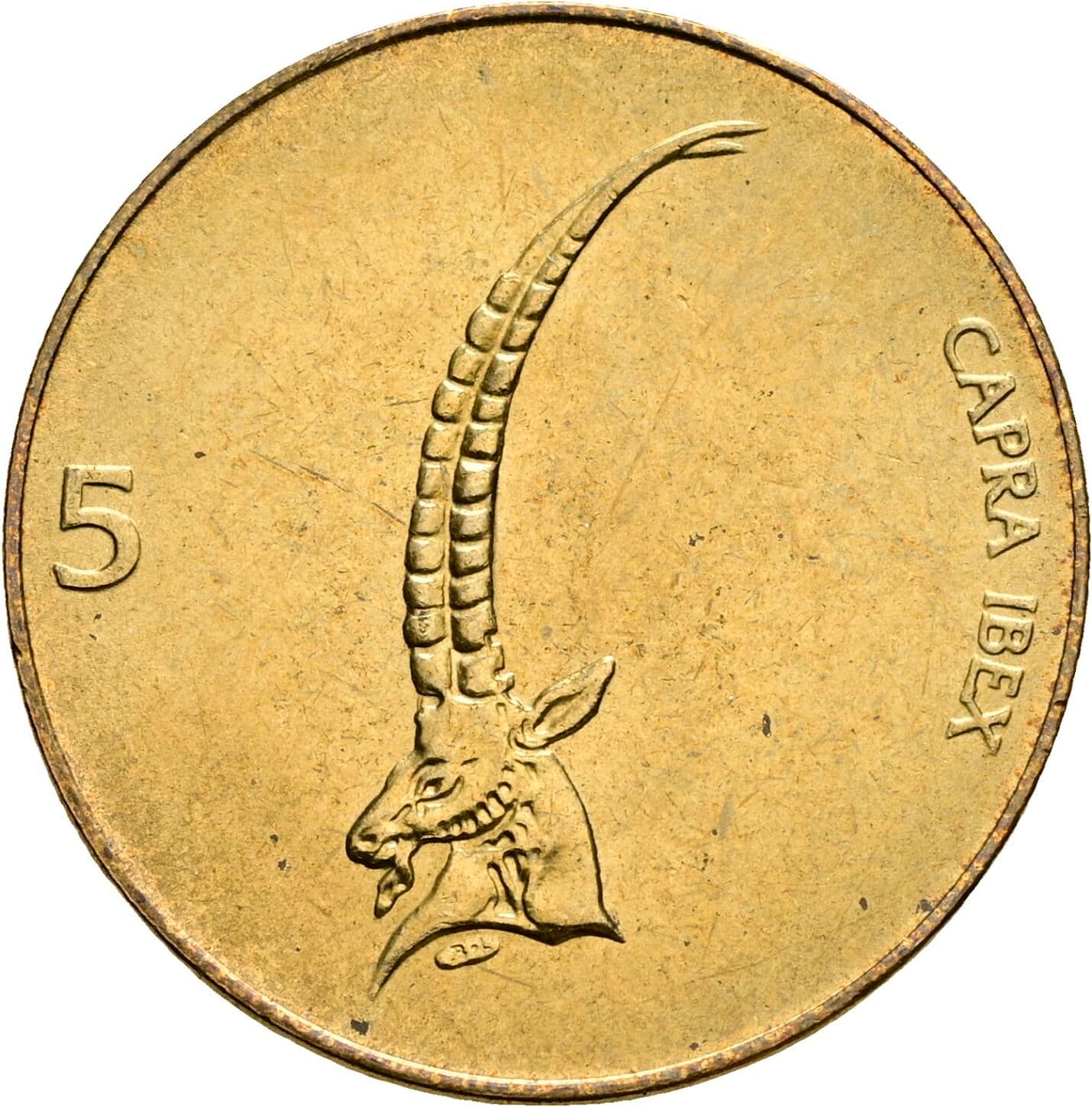 5 Tolarjev 1993 – Rückseite